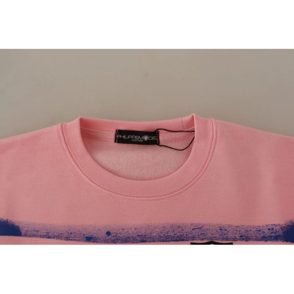 Philippe Model Pink Printed Long Sleeves Pullover Women's Sweater